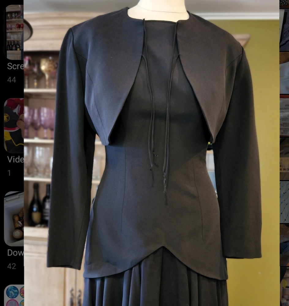 Jimmy Gamba Vintage Silk Dress and crop top jacket
